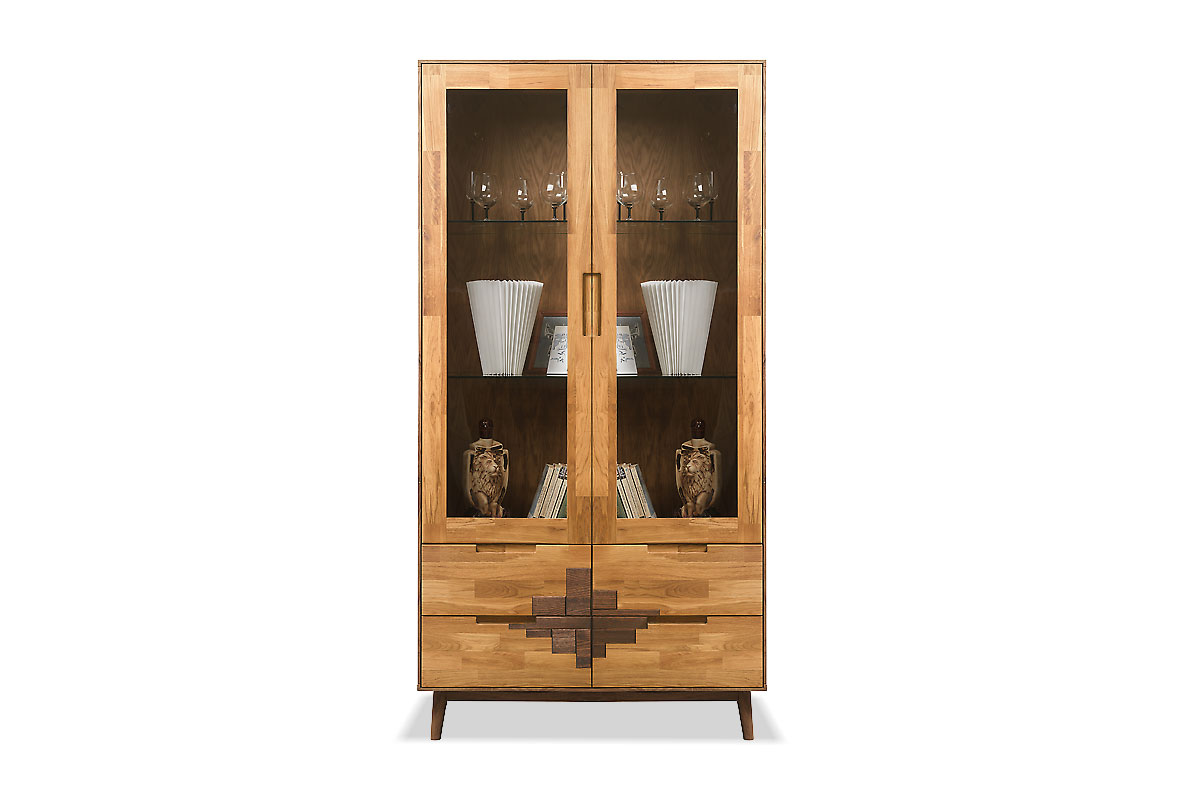 

Шкаф с витриной Белфан Irving Design, графит / бейц-масло, Коричневый;бежевый, 2-х дверная