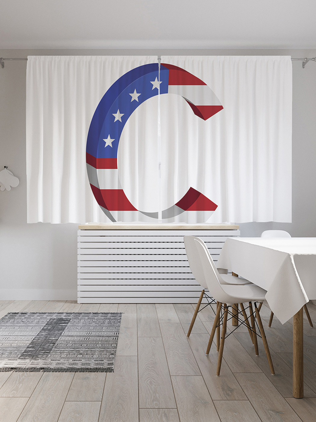 

Шторы JoyArty с фотопечатью "Американская c" из сатена, 290х180 см, Американская c