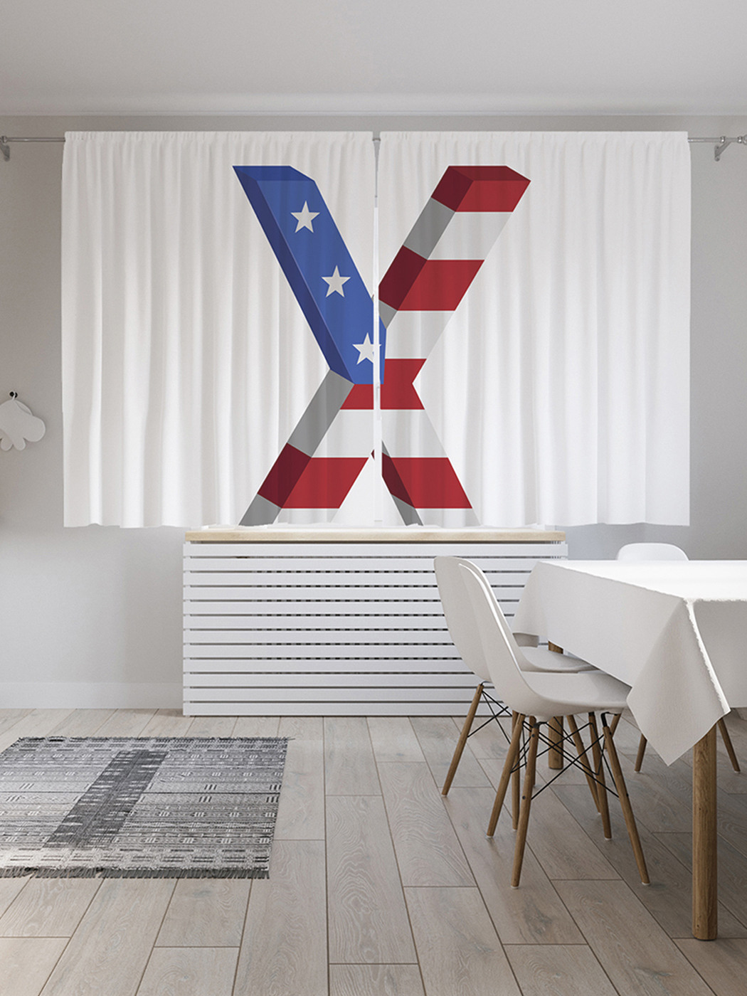 

Шторы JoyArty с фотопечатью "Американская x" из сатена, 290х180 см, Американская x