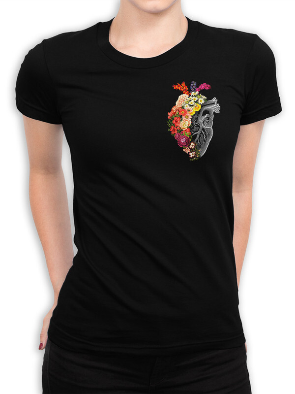 

Футболка женская Dream Shirts Цветочное Сердце черная S, Цветочное Сердце
