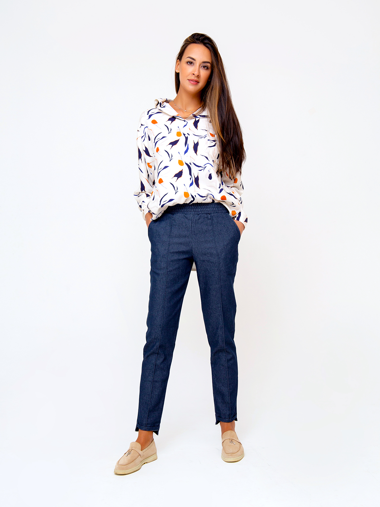 

Брюки женские RAPOSA 126 синие 46 RU, 126