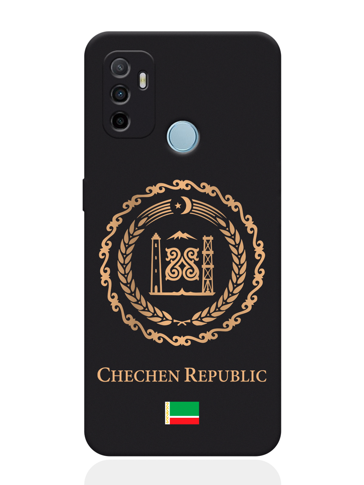 

Чехол SignumCase для Oppo A53 Золотой Герб Чечни, Золотистый;черный