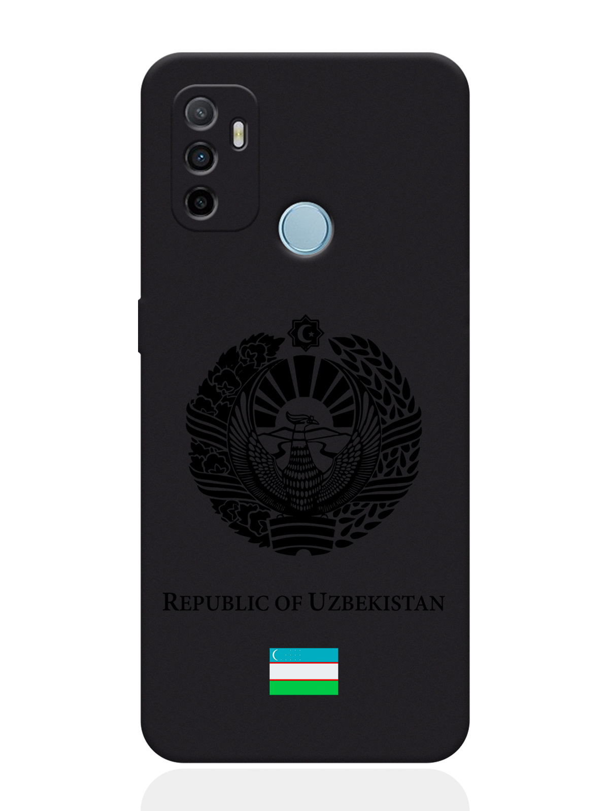 

Чехол SignumCase для Oppo A53 Черный лаковый Герб Узбекистана, Oppo
