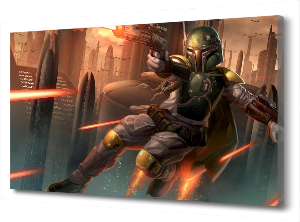 

Картина на холсте Звездные войны Боба Фетт PRC-1145 (75x50см). Натуральный холст