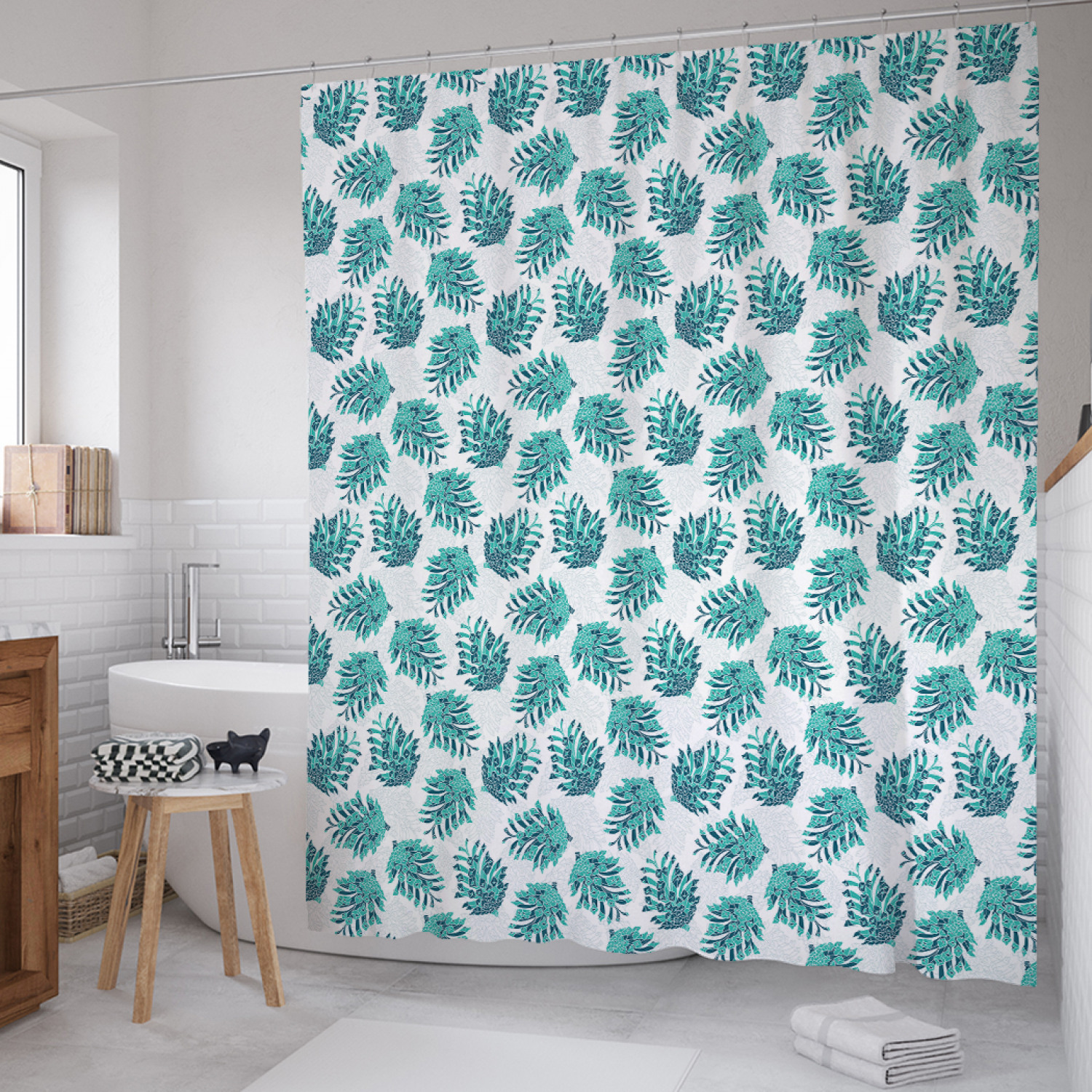 

Штора для ванной JoyArty "Раскрытые шишки" из сатена, 180х200 см с крючками, Зеленый, Раскрытые шишки