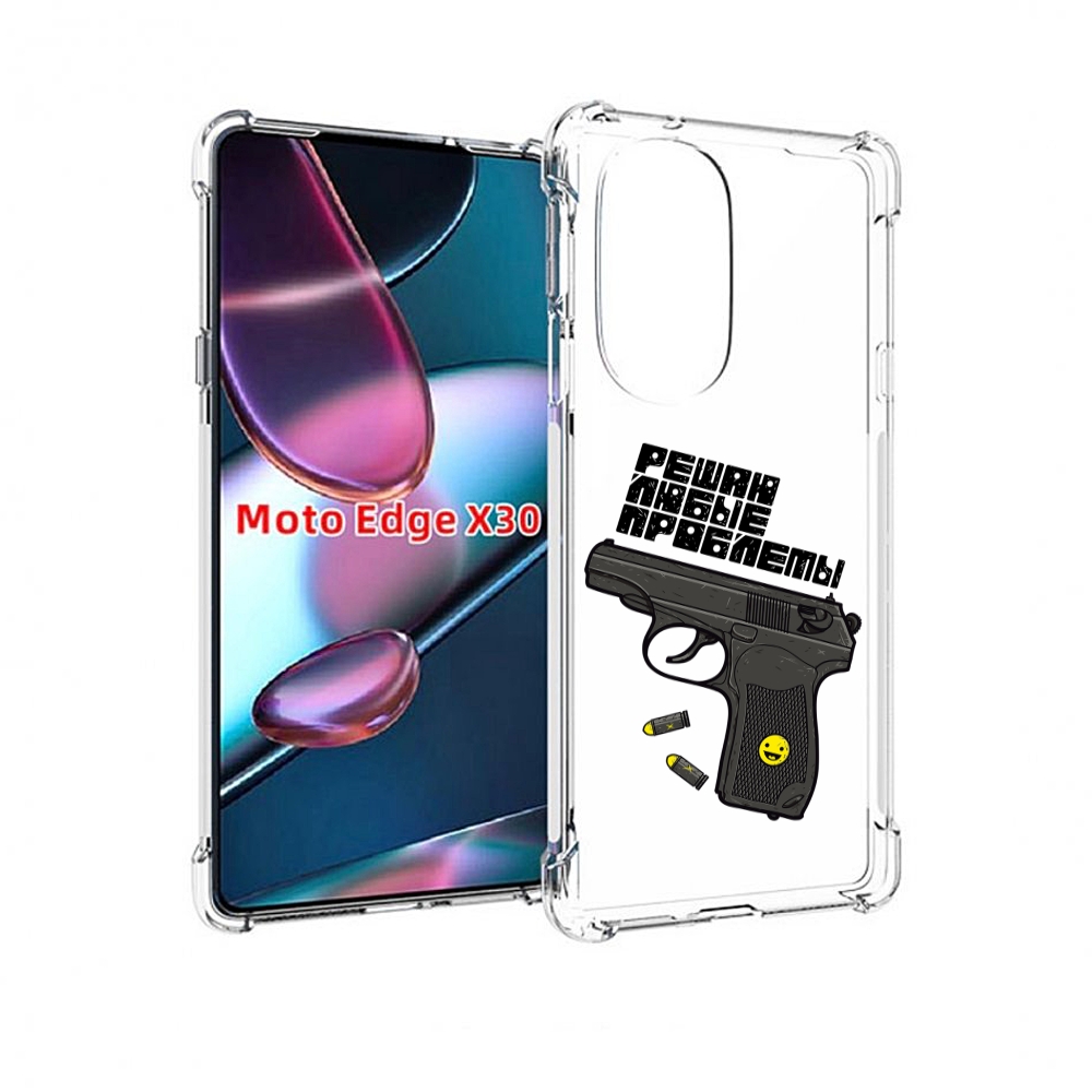 

Чехол MyPads пистолет против проблем для Motorola Moto Edge X30, Прозрачный, Tocco