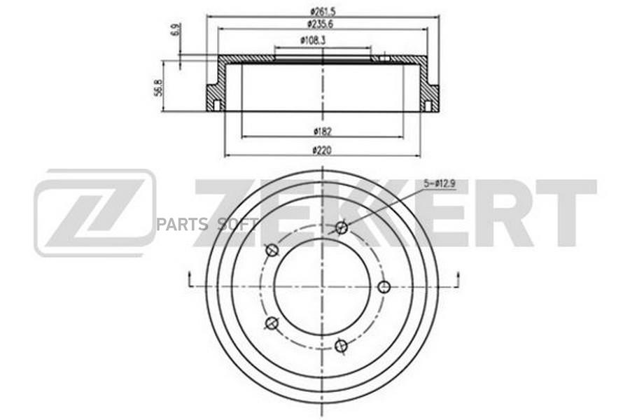 

ZEKKERT Барабан тормозной ZEKKERT bs5453