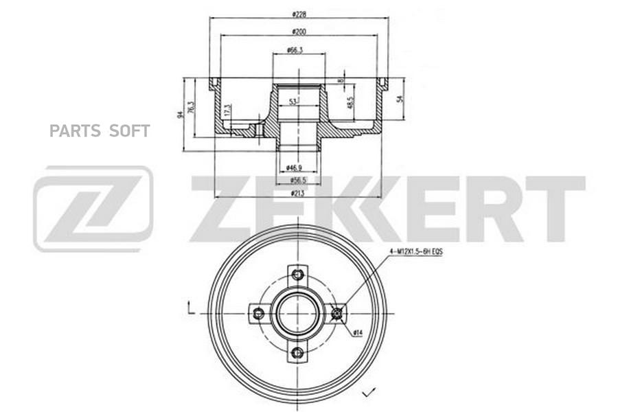 

ZEKKERT Барабан тормозной ZEKKERT bs5544
