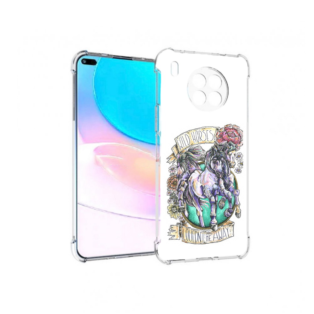 

Чехол задняя-панель-накладка-бампер MyPads рисунок коней в цветах для Huawei Nova 8i, Прозрачный, Tocco