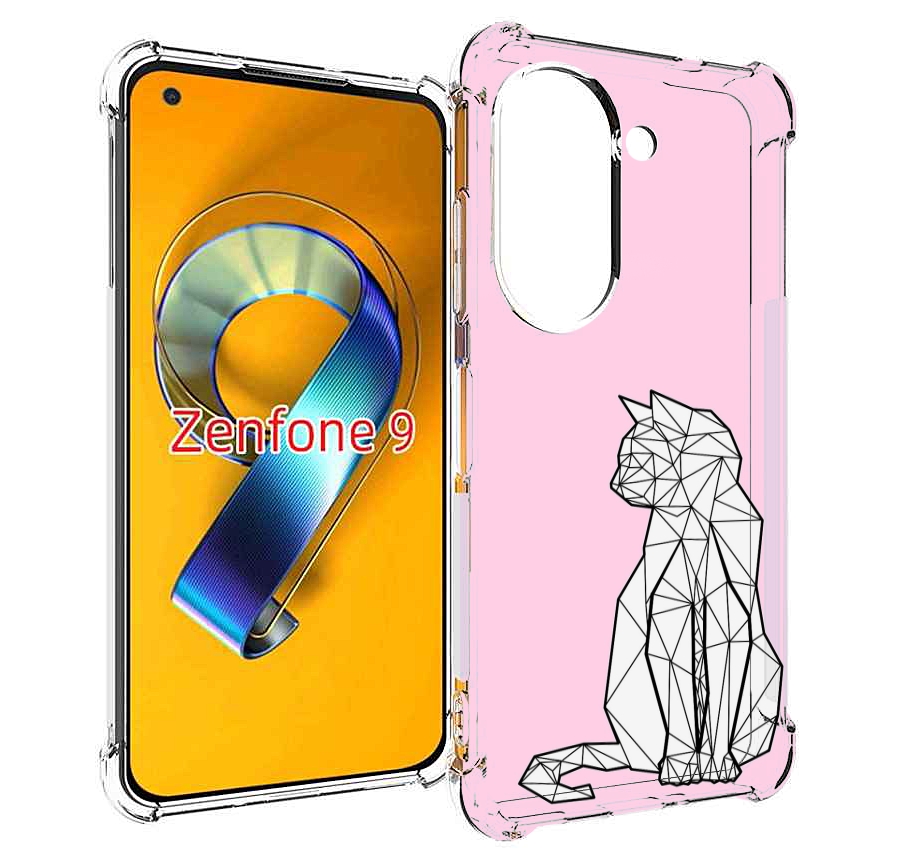 

Чехол MyPads белый котик с гранями для Asus Zenfone 9 (AI2202), Прозрачный, Tocco