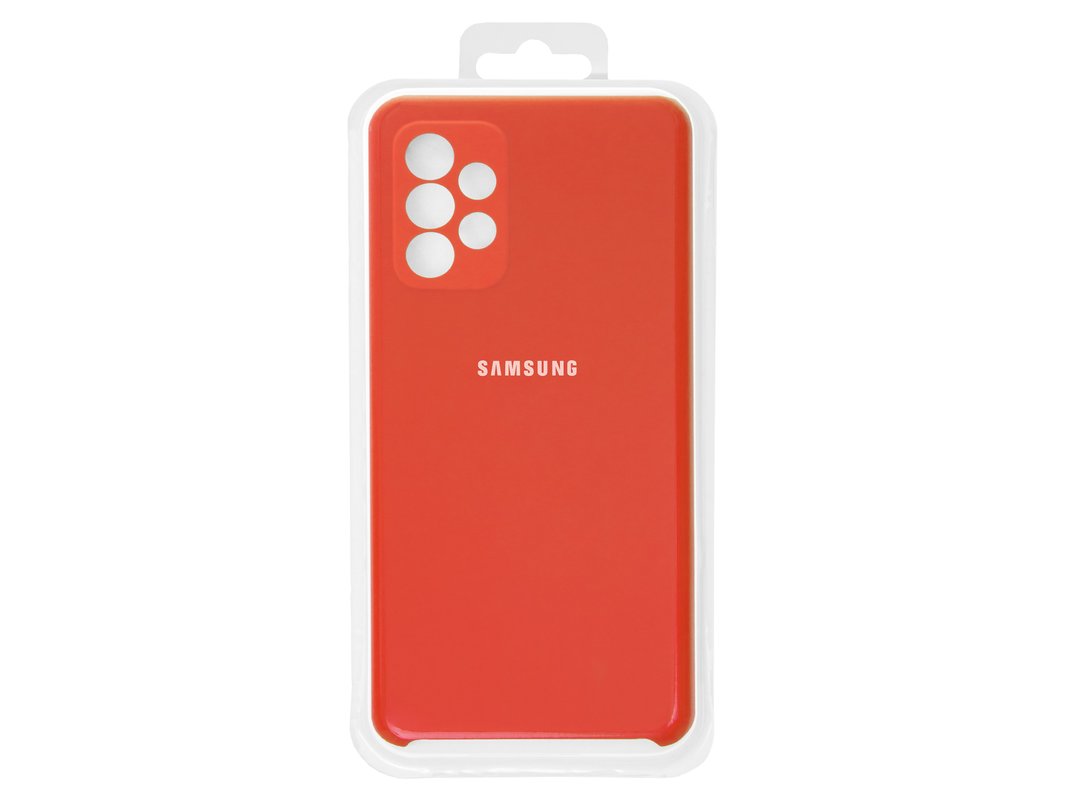 

Чехол для телефона Samsung A72 Silicone Cover Красный с закрытой камерой