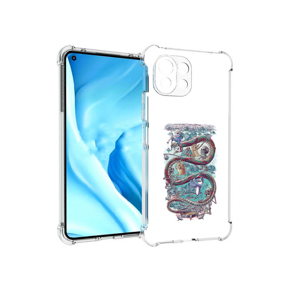 

Чехол MyPads Tocco для Xiaomi Mi 11 Lite время приключений страшилка (PT159462.256.280), Прозрачный, Tocco