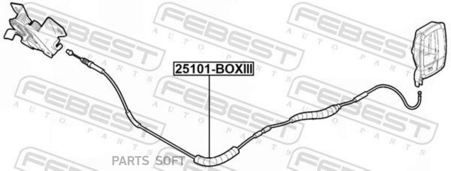 

FEBEST 25101BOXIII Трос открывания замка капота