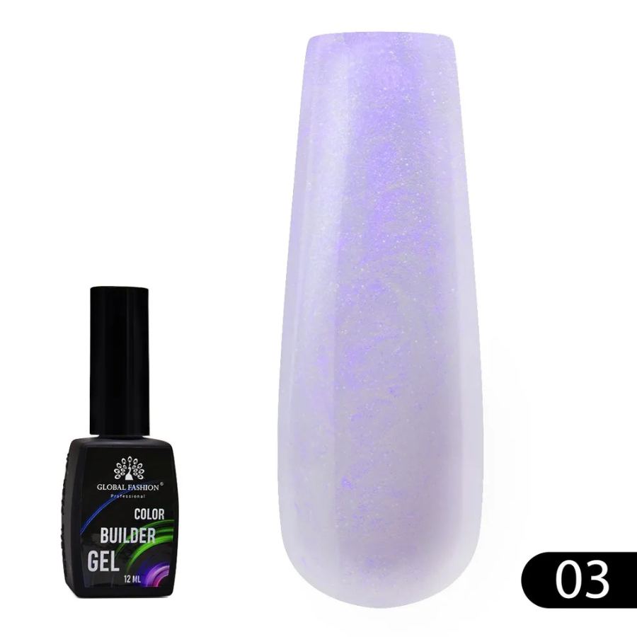 

Цветной гель для ногтей Global Fashion Color Builder Gel 03 12 мл, Сиреневый