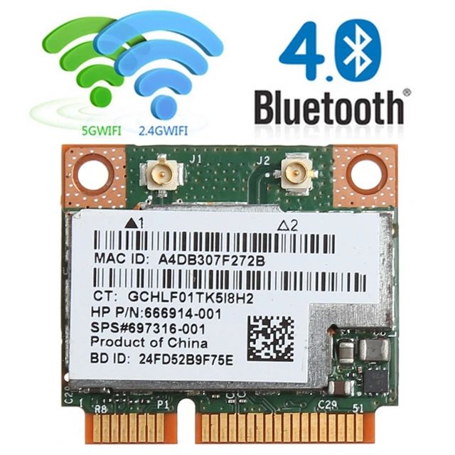 

Приемник Wi-Fi NoBrand для компьютера Mini PCI-e 802.11a; 802.11b; 802.11g; 802.11n, Зеленый;белый
