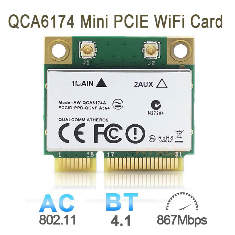 

Приемник Wi-Fi NoBrand для ноутбука; для компьютера Mini PCI-e 802.11ac, Зеленый;белый