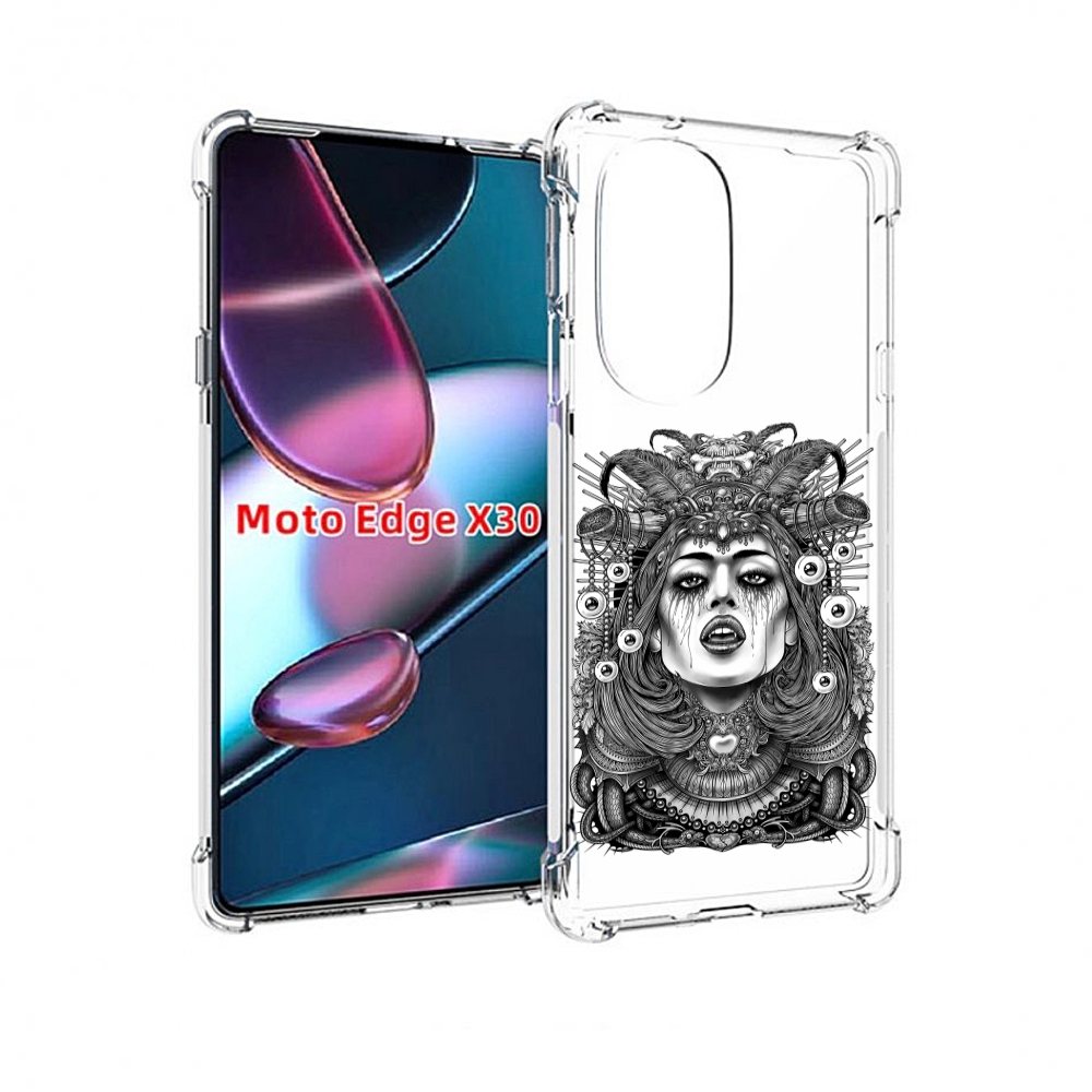 

Чехол MyPads портрет девушки черно белый для Motorola Moto Edge X30, Прозрачный, Tocco