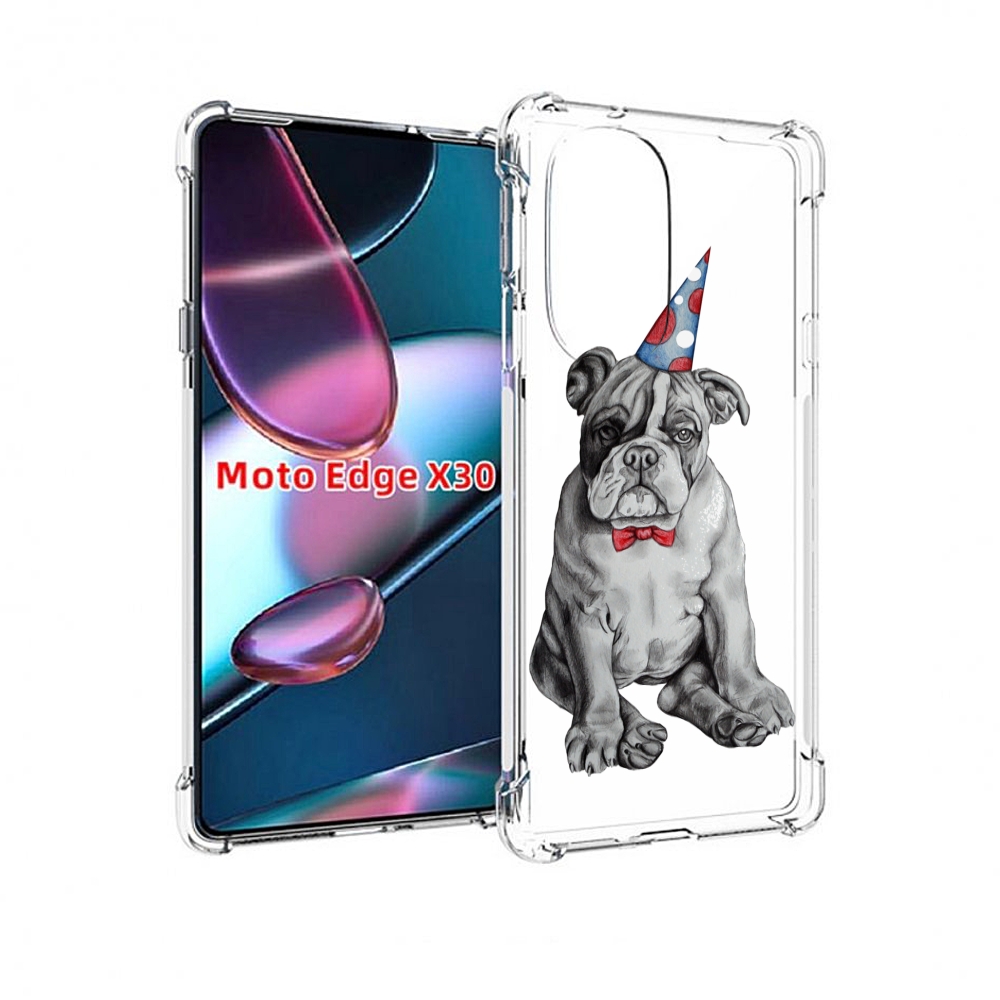 

Чехол MyPads праздничный щенок для Motorola Moto Edge X30, Прозрачный, Tocco