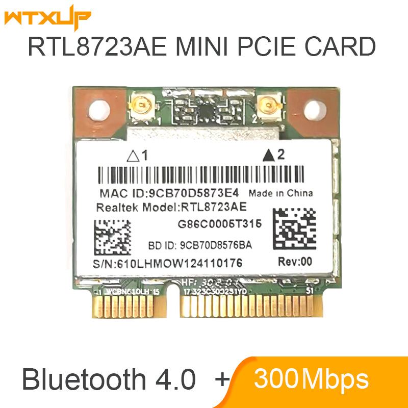 

Приемник Wi-Fi NoBrand для компьютера Mini PCI-e 802.11n, Зеленый;белый
