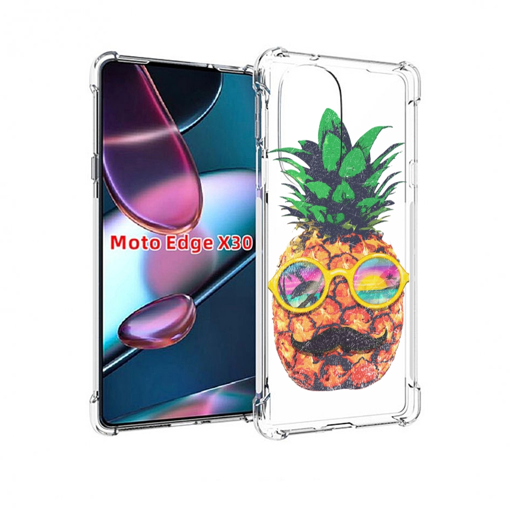 

Чехол MyPads прикольный ананас с лицом для Motorola Moto Edge X30, Прозрачный, Tocco