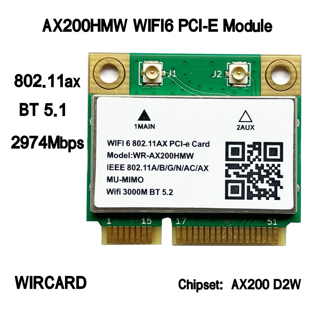 

Приемник Wi-Fi NoBrand для ноутбука Mini PCI-e 802.11ax, Зеленый;белый