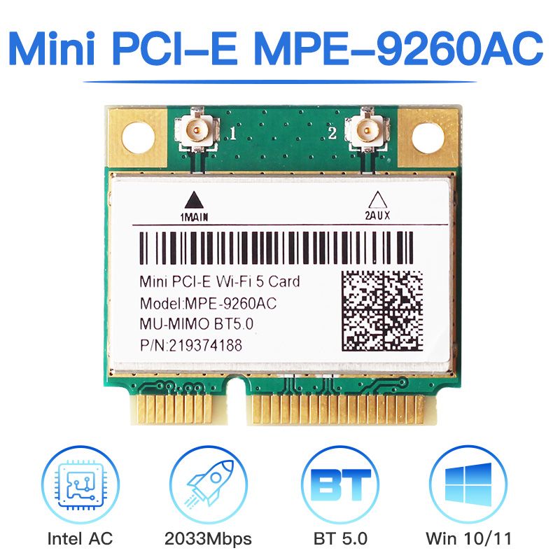 

Приемник Wi-Fi NoBrand для компьютера Mini PCI-e 802.11n; 802.11a; 802.11g; 802.11ac, Зеленый;белый