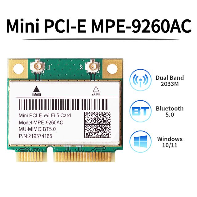 

Приемник Wi-Fi NoBrand для компьютера Mini PCI-e, Зеленый;белый