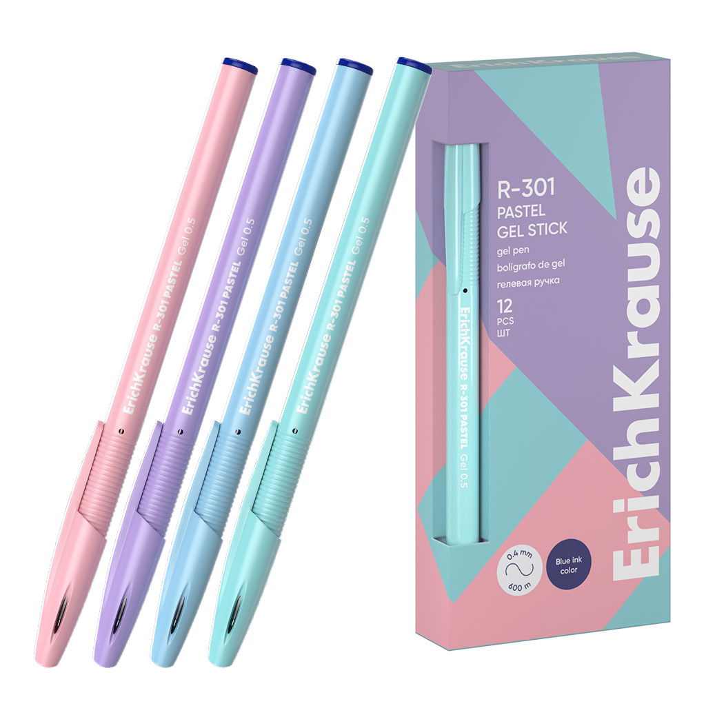 

Ручка гелевая ErichKrause R-301 Gel,61289 цвет чернил синий, в коробке по 12 штук