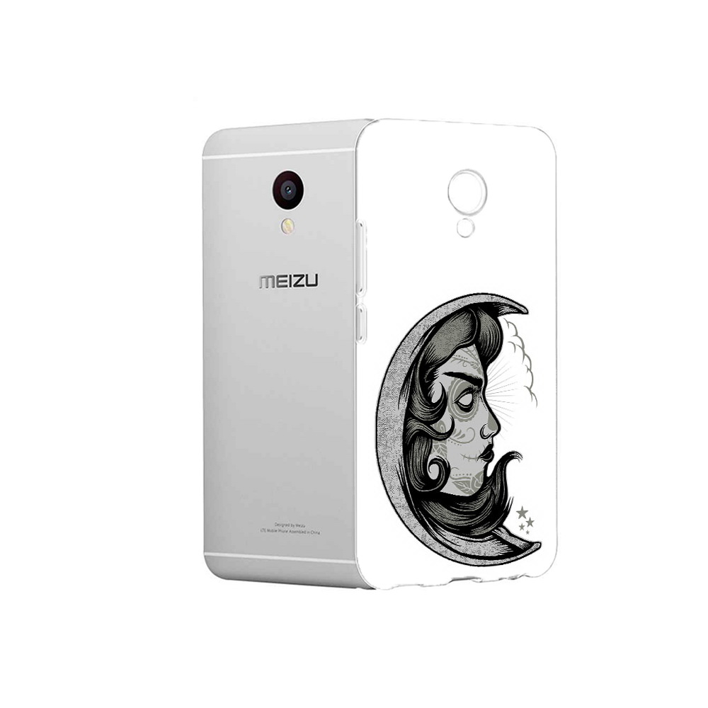 

Чехол MyPads Tocco для Meizu M3 черно белая луна с лицом (PT46043.81.680), Прозрачный, Tocco