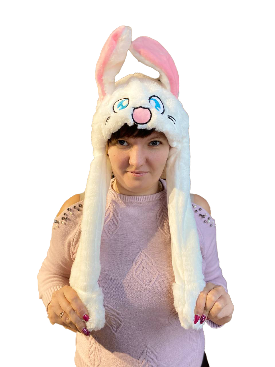 

Карнавальная шапка Игрушки ушки двигаются К 1114 - 04 шапка с ушками кролик голубоглазый, К 1114