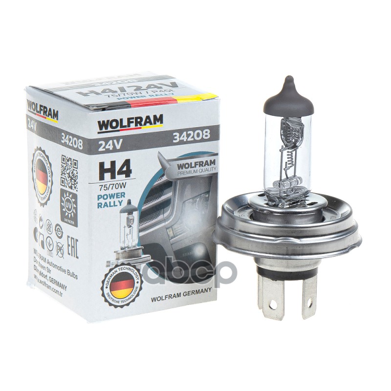 

Лампа 24V H4 75/70W P45T Wolfram Halogen Bulb 1 Шт. Картон 34208 1Шт WOLFRAM 34208