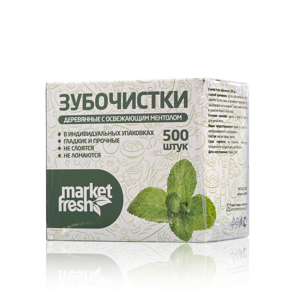 Зубочистки Market Fresh с ароматом мяты в коробке 500 шт