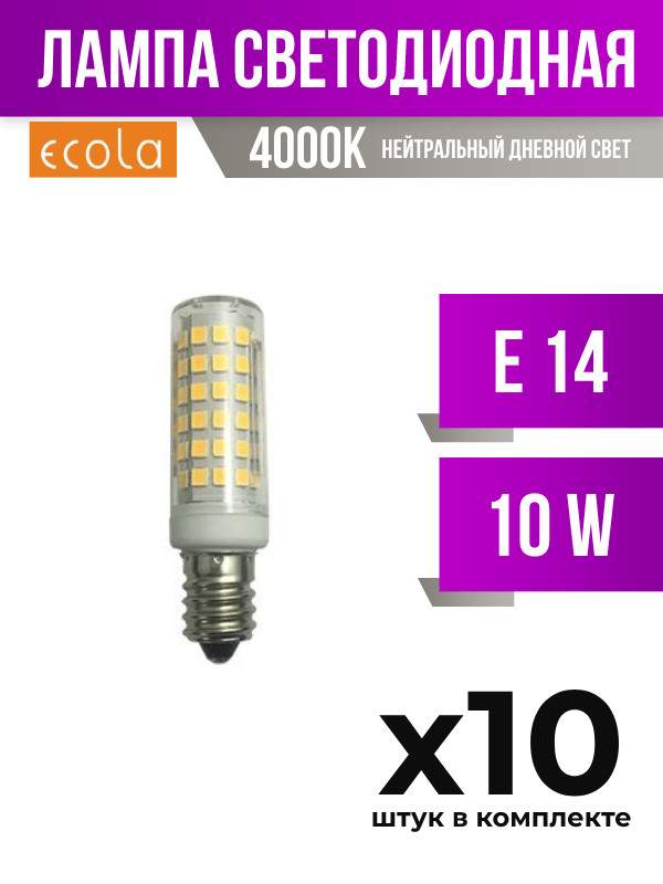 

Лампа светодиодная Ecola E14 10W T25 4000K для холодильников, шв.машин, 651727, 10 шт., 651727