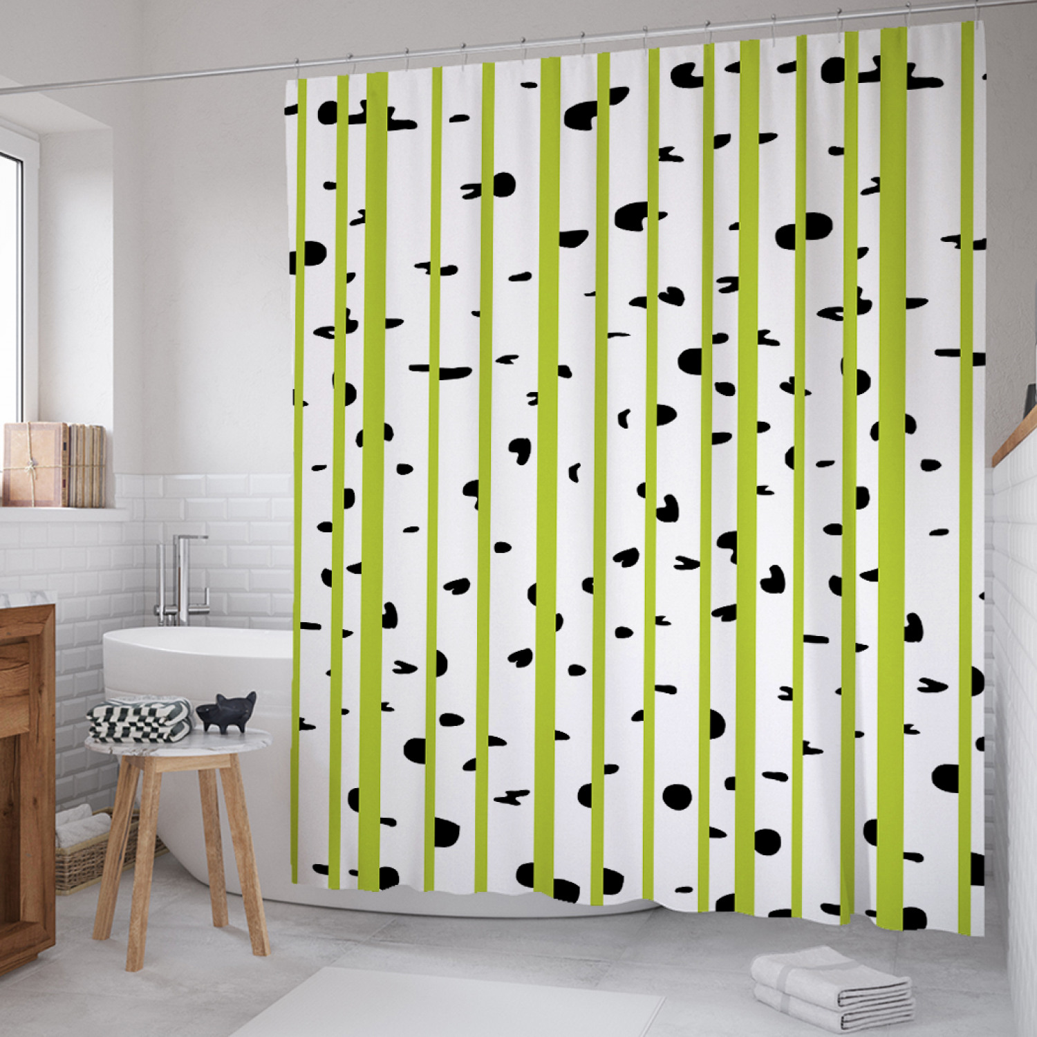 

Штора для ванной JoyArty "Векторная роща" из сатена, 180х200 см с крючками, Белый, Векторная роща