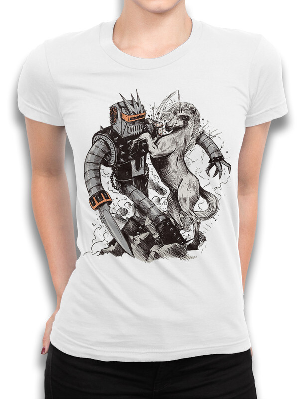 

Футболка женская Dream Shirts Робот Против Единорога белая XL, Робот Против Единорога