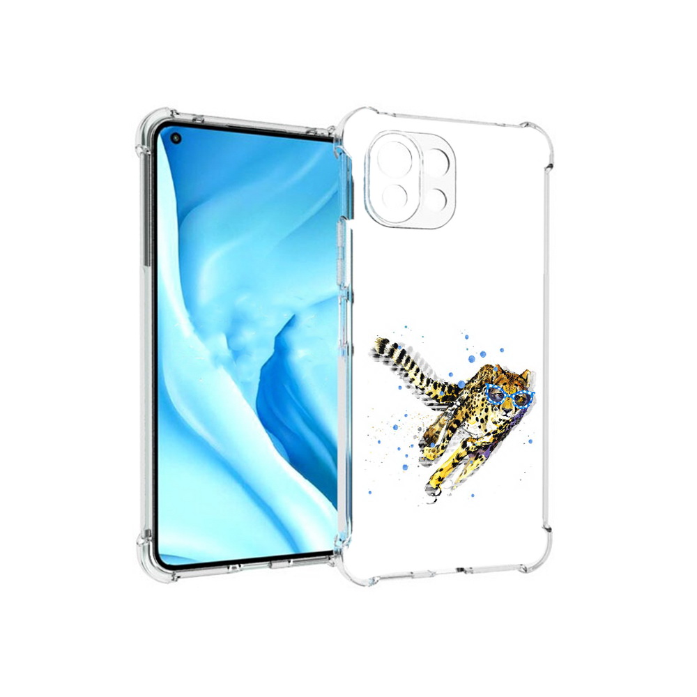 

Чехол MyPads Tocco для Xiaomi Mi 11 Lite гепард в очках (PT159462.256.287), Прозрачный, Tocco