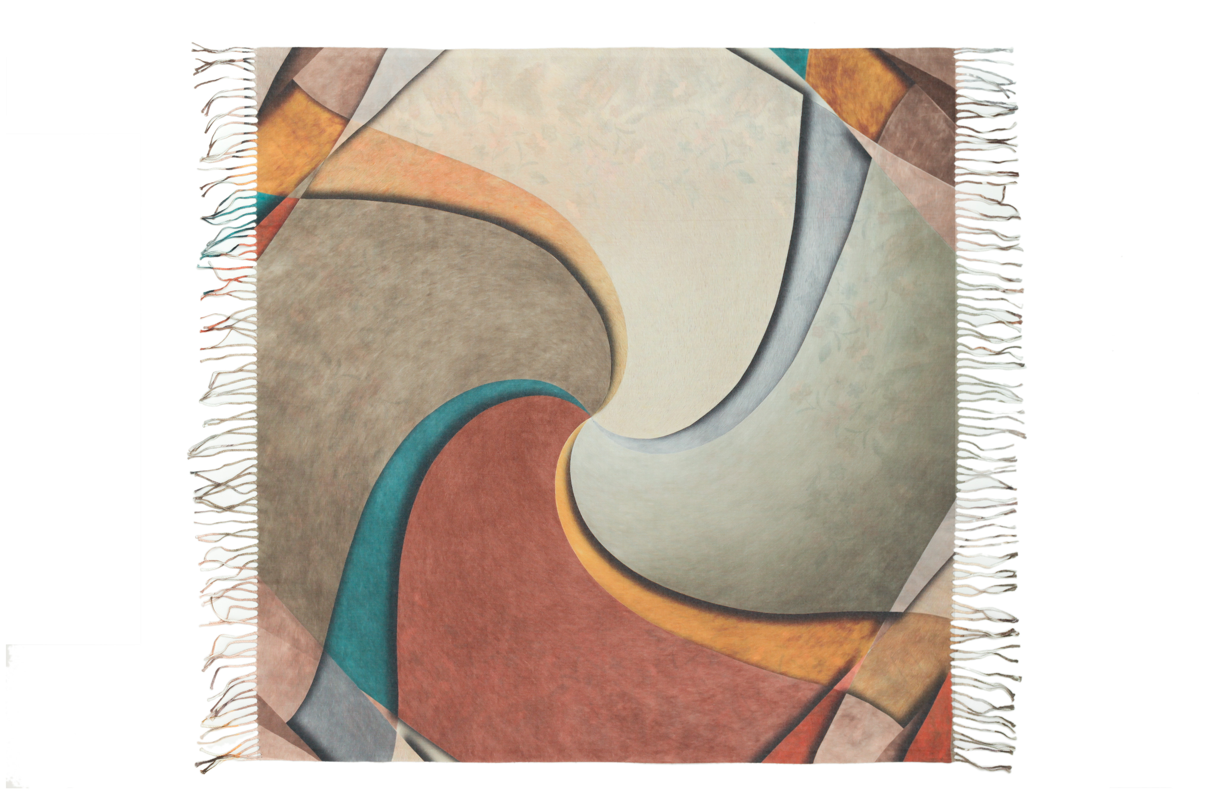 Платок унисекс PASHMINA EMPORIUM original серо-бордовый, 95х95 см