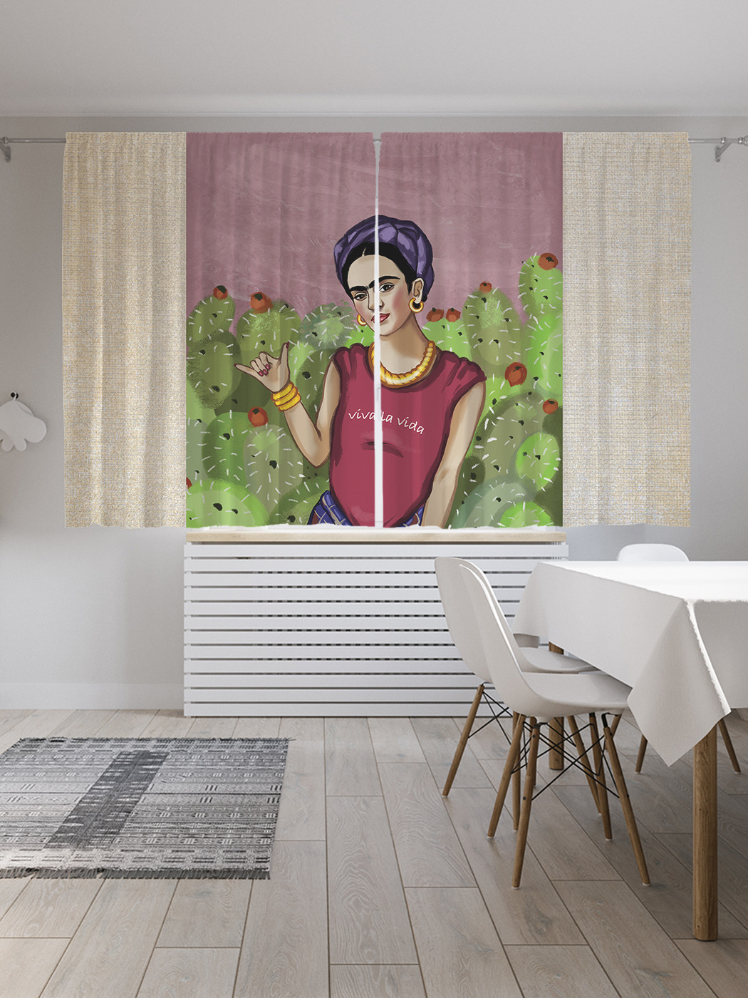 

Шторы JoyArty с фотопечатью "Тусовая Фрида в рамке" из сатена, 290х180 см, Тусовая Фрида в рамке