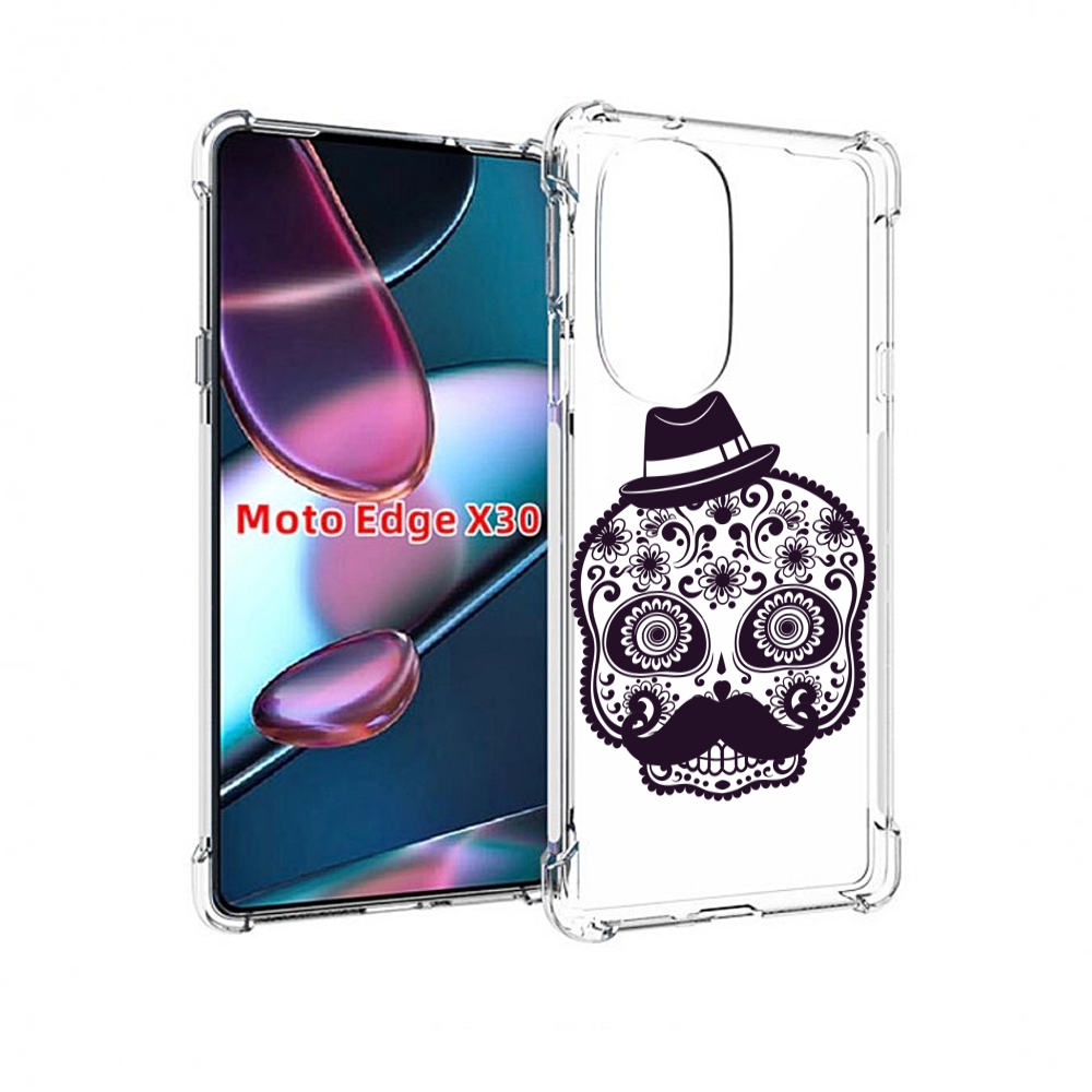 

Чехол MyPads разрисованный скелет для Motorola Moto Edge X30, Прозрачный, Tocco
