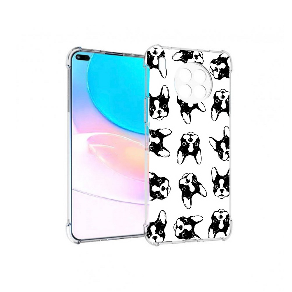 

Чехол задняя-панель-накладка-бампер MyPads черно белые собачки для Huawei Nova 8i, Прозрачный, Tocco