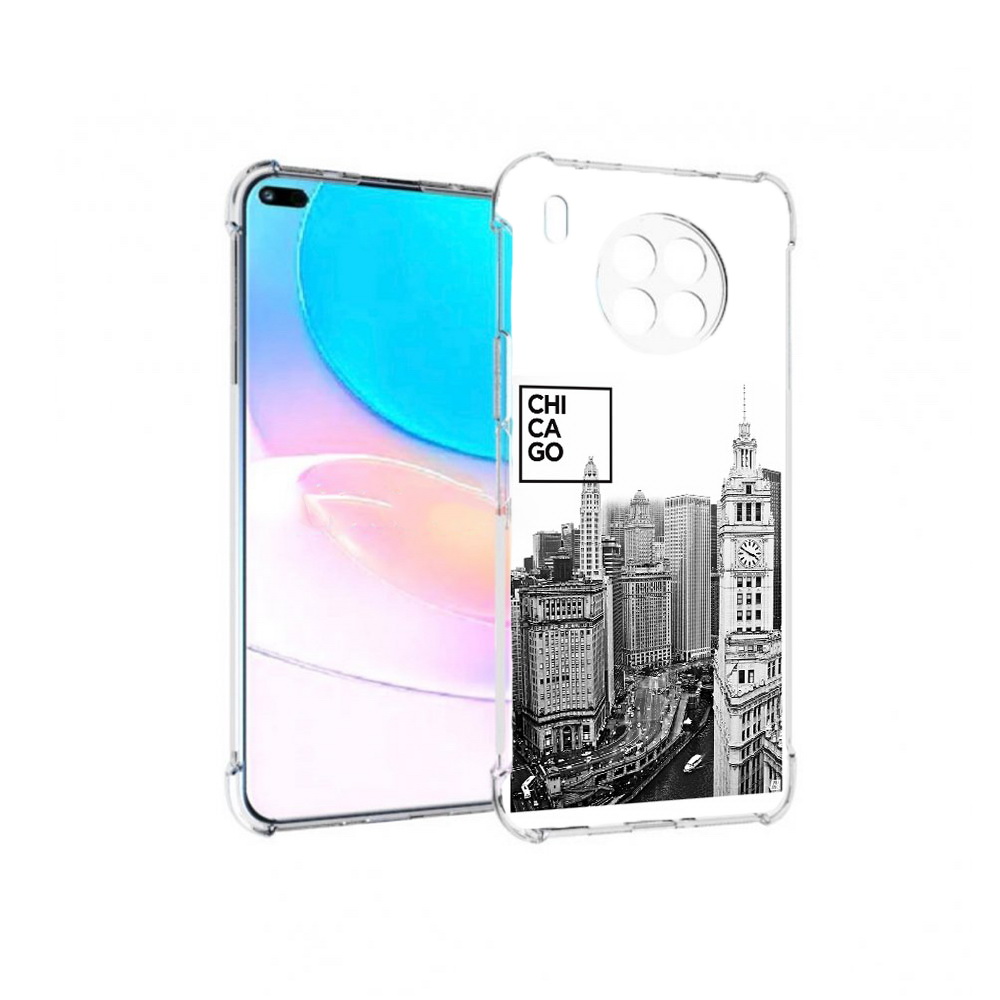 

Чехол задняя-панель-накладка-бампер MyPads черно белый чикаго для Huawei Nova 8i, Прозрачный, Tocco