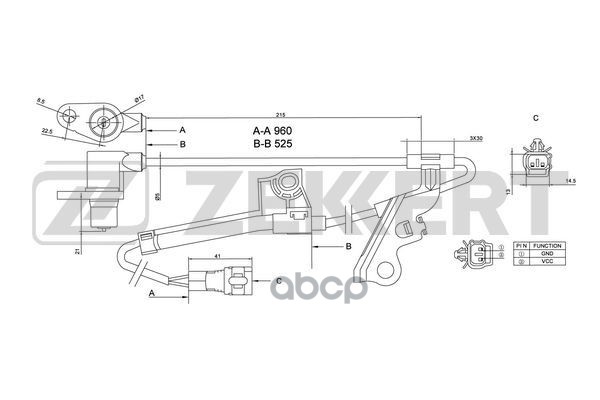 

Датчик Abs Передн. Лев. Toyota Avensis (T250) 03- Corolla (E120) 01- Zekkert арт.se-6108