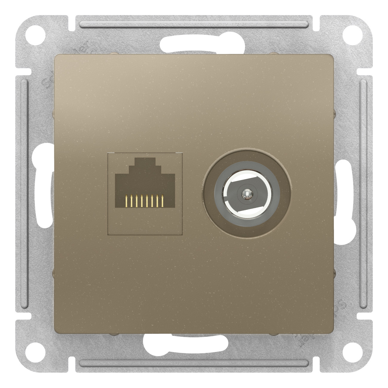 

Розетка 2-я комп+ТВ RJ45+TV кат Systeme Electric 8шт ATN000589.8, Золотистый