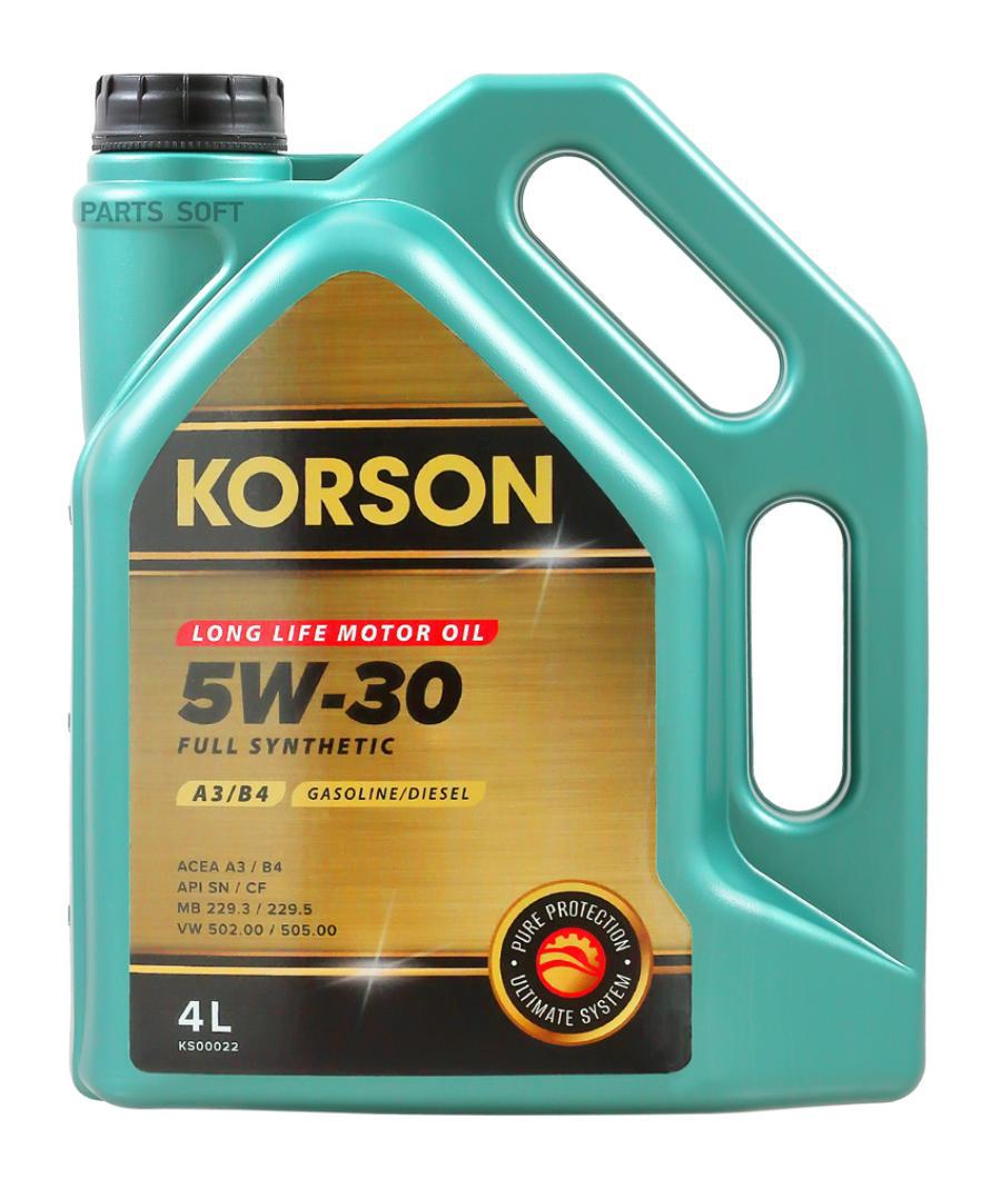 Моторное масло Korson FULL SYNTHETIC 5W30 A3/B4 4л