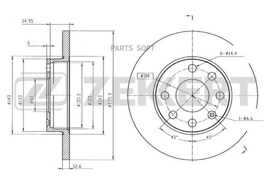 

Тормозной диск ZEKKERT BS5033
