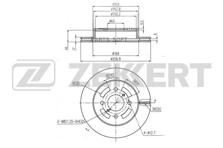 

Тормозной диск ZEKKERT BS5365