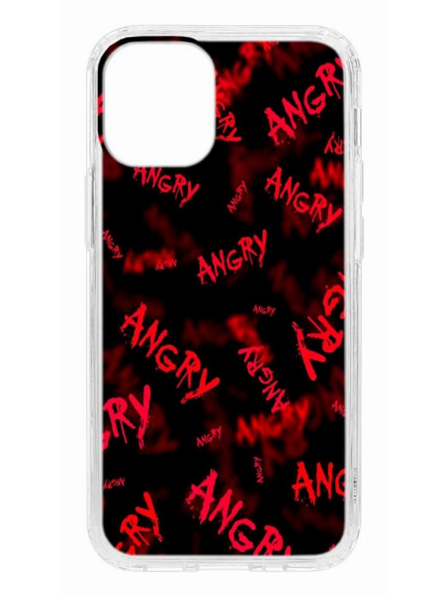 фото Противоударный чехол для apple iphone 12 mini кruче print angry прозрачный с рисунком