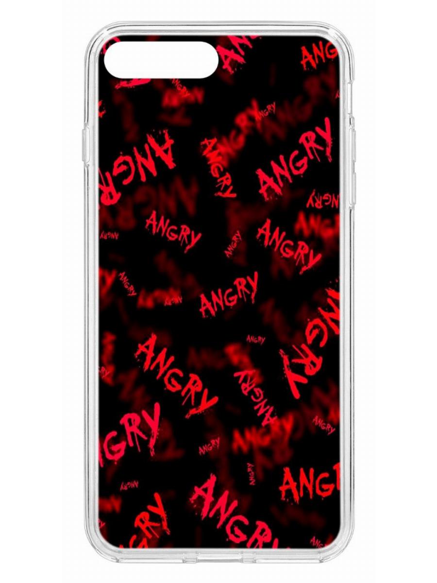 фото Противоударный чехол для iphone 7 plus /8 plus кruче print angry прозрачный с рисунком