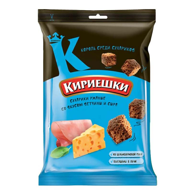 

Сухарики ржано-пшеничные Кириешки ветчина и сыр 100 г