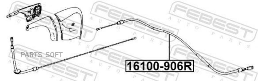 

FEBEST 16100906R Трос стояночного тормоза